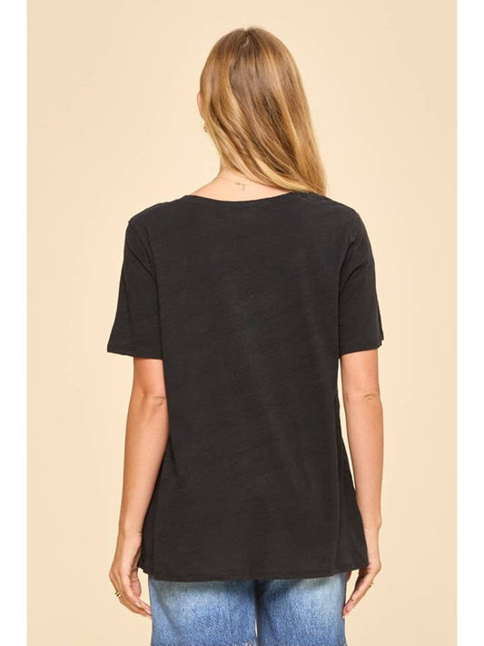 Everyday Essential Cotton V-Neck Knit Top – Black | Andrée by Unit